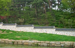 The king's pond at the mountain fortress. Many Buddhist temples are located in secluded areas like this, giving patrons a quiet space to reflect and meditate.