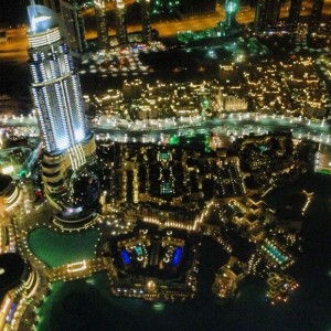 Downtown Dubai at night.