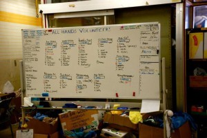 Project board for Operation Ofunato. Photo courtesy of Grace.