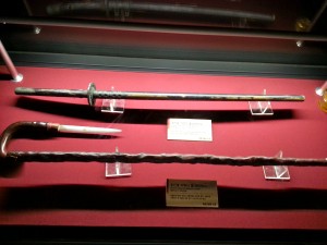On top, a sword used by General Gwak Han-il. Below, a sword-cane used for self protection.