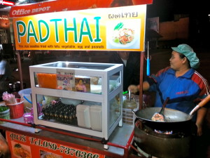 Street food in Thailand. This lady made me veggie pad thai for dinner almost every night of my stay. I miss her. 