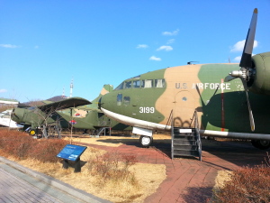 C-119G "Flying Boxcar" transport aircraft, used to transport troops, equipment and cargo.