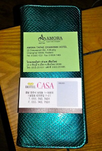 Some hotel cards I've kept from my travels.