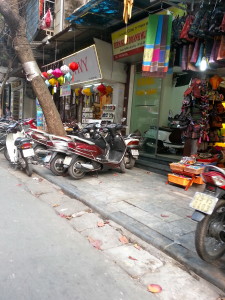 A colourful storefront on our tour of Hanoi city.