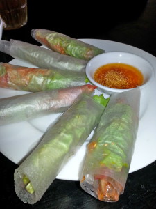 Fresh spring rolls, Vietnamese style.