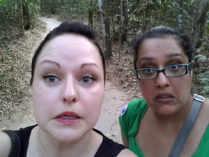 After surviving the crawl through the tunnel. We're trying to be strong but are shaken nonetheless. 