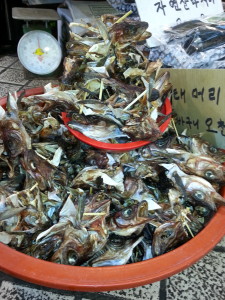 At the Sokcho traditional fish market. 