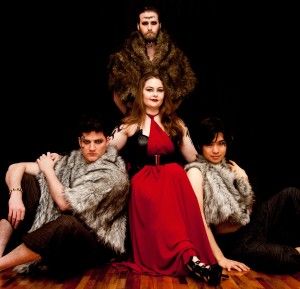 Tamora, Queen of the Goths (centre), surrounded by her sons. Photo courtesy of Jorge Toro.