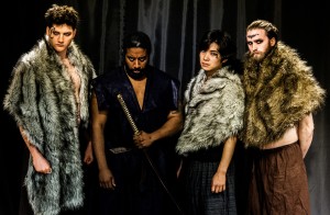 Alex Sawyer as Demetrius, Tapia, Charles Jeong as Chiron and Robert Evans as Alarbus. Photo courtesy of Jorge Toro.
