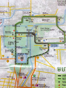 A map of the grounds of Angkor.